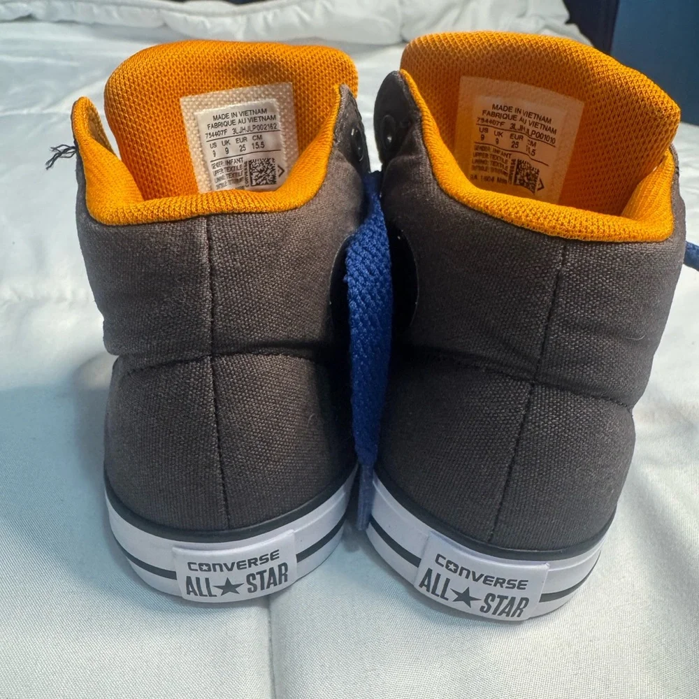 Converse Kids High-Top Sneakers in Navy, Gray & Orange